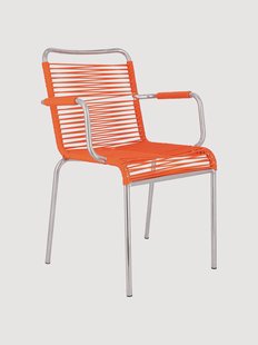 Handgemaakte tuin armstoelen Mya Spaghetti, 4 stuks, stapelbaar