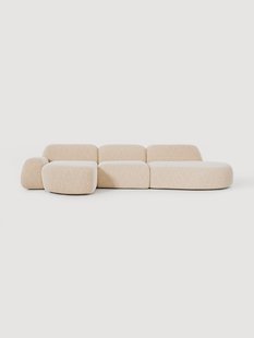 Modulaire boucl&eacute; hoekbank Wolke (4-zits) met chaise longue