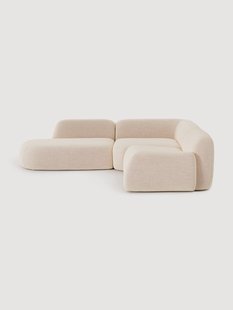 Modulaire boucl&eacute; hoekbank Wolke (4-zits) met chaise longue