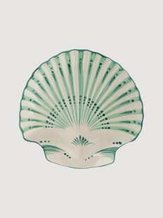 Handbeschilderde serveerplateau Shell Verde