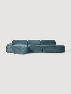 Modulaire teddy-boucl&eacute; hoekbank Wolke (4-zits) met chaise longue