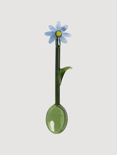 Handgemaakte lepels Flora van borosilicaatglas, 2 stuks