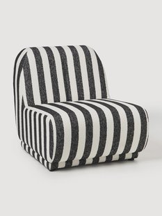 Gestreepte boucl&eacute; loungefauteuil Emie