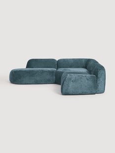 Modulaire teddy-boucl&eacute; hoekbank Wolke (4-zits) met chaise longue