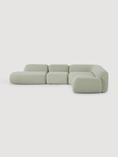 Modulaire boucl&eacute; XL hoekbank Wolke met chaise longue