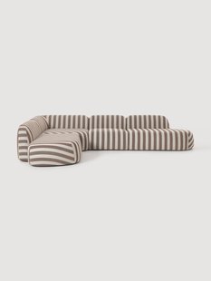 XL modulaire gestreepte hoekbank Wolke met chaise longue