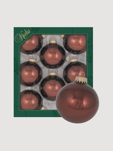 Handbeschilderde kerstballen Thalia, 8-delig