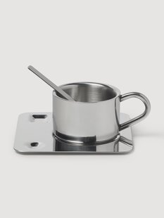 Espressoset Shiloh van edelstaal, 3-delig