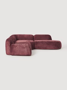 Modulaire teddy-boucl&eacute; hoekbank Wolke (4-zits) met chaise longue