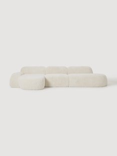 Modulaire teddy hoekbank Wolke (4-zits) met chaise longue