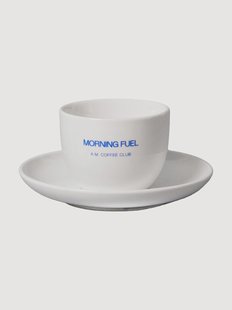 Keramische koffiekop Morning Fuel met schotel