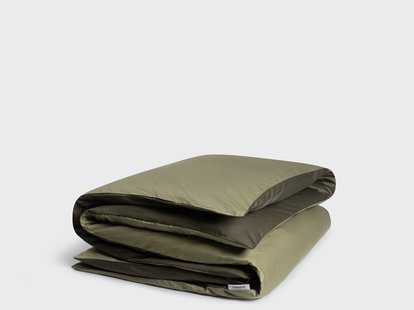 Yumeko Dekbedovertrek katoensatijn double face olive 200x200 100% biologisch en fairtrade katoen, satijn geweven