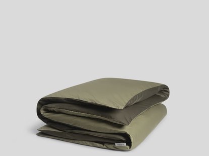 Yumeko Dekbedovertrek katoensatijn double face olive 240x220 100% biologisch en fairtrade katoen, satijn geweven