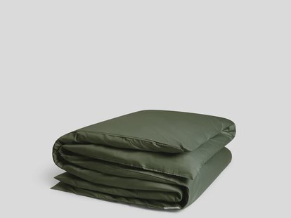 Yumeko Dekbedovertrek katoensatijn dark olive 240x220 100% biologisch en fairtrade katoen, satijn geweven