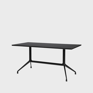 HAY About a Table 10 eettafel Black linoleum–160x80 cm–zwart onderstel
