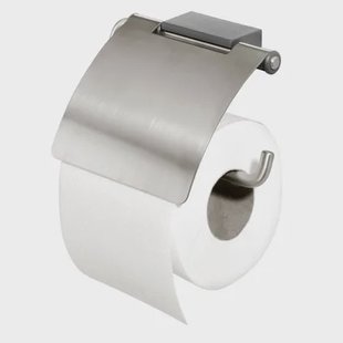 Tiger Cliqit Toiletrolhouder Met Klep Rvs Geborsteld / Donkergrijs