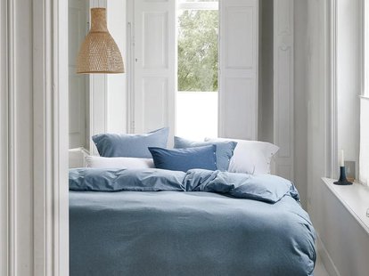 Yumeko Dekbedovertrek flanel light blue 140x200 100% biologisch katoen, flanel (licht geborsteld)