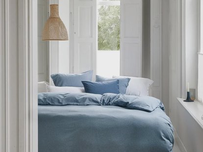 Yumeko Dekbedovertrek flanel light blue 240x220 100% biologisch katoen, flanel (licht geborsteld)