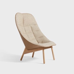 HAY Uchiwa Quilt loungestoel Bolgheri LGG60 melange–eiken–Sense nougat