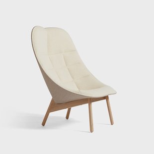 HAY Uchiwa Quilt loungestoel Cream A5–eiken–Canvas 244