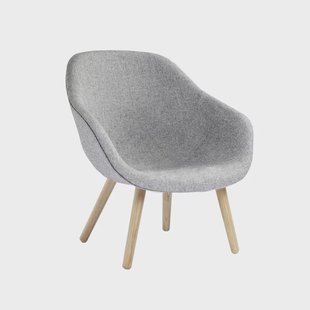 HAY About a Lounge 82 fauteuil Hallingdal 130 grijs – eiken poten, gezeept