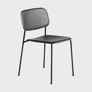 HAY Soft Edge 40 stoel Soft black, zwart stalen onderstel