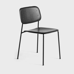 HAY Soft Edge 40 stoel Black oak–zwart stalen onderstel