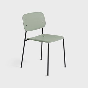 HAY Soft Edge 40 stoel Dusty green, zwart stalen onderstel