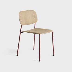 HAY Soft Edge 40 stoel Oak–fall red stalen onderstel