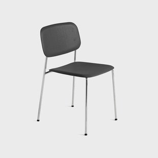 HAY Soft Edge 40 stoel Soft black, chroom onderstel
