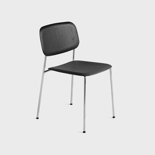 HAY Soft Edge 40 stoel Zwart eiken–chroom onderstel