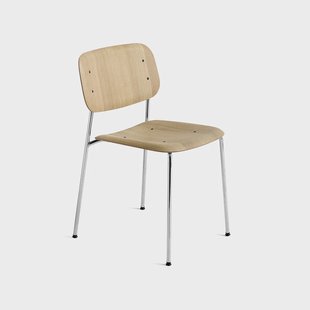 HAY Soft Edge 40 stoel Watergedragen gelakt eiken–chroom onderstel