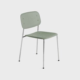 HAY Soft Edge 40 stoel Dusty green–chroom onderstel