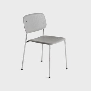 HAY Soft Edge 40 stoel Soft grey–chroom onderstel