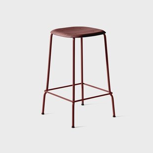 HAY Soft Edge 30 Low barkruk Fall red–fall red stalen onderstel
