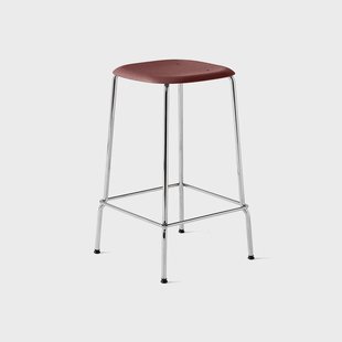 HAY Soft Edge 30 Low barkruk Fall red–chroom onderstel