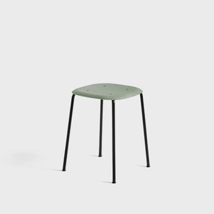 HAY Soft Edge 70 kruk Dusty green–zwart stalen onderstel