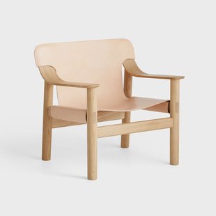 HAY Bernard fauteuil Leer nature, watergedragen gelakt eiken onderstel