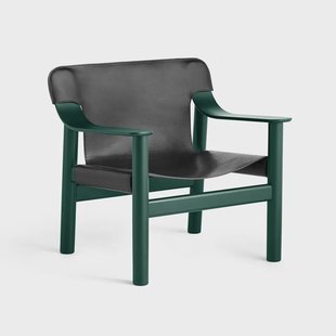 HAY Bernard fauteuil Leer black–hunter beuken onderstel