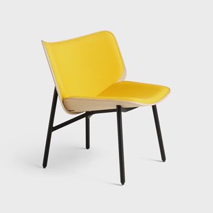HAY Dapper loungestoel Steelcut Trio 446 yellow–eiken–zwart onderstel