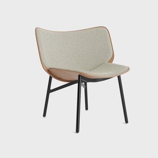 HAY Dapper loungestoel Coda 100 white–eiken–zwart onderstel