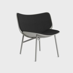 HAY Dapper loungestoel Steelcut 190 black–dusty grey eiken–grijs onderstel