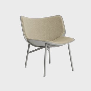 HAY Dapper loungestoel Linen dark beige–dusty grey eiken–grijs onderstel