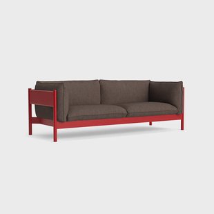 HAY Arbour ECO 3-zits bank Brown melange–wijnrood beuken