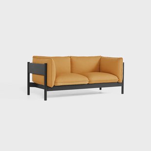 HAY Arbour ECO 2-zits bank Stof Vidar 472 mustard–zwart beuken