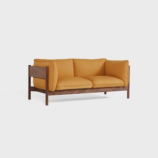 HAY Arbour ECO 2-zits bank Stof Vidar 472 mustard, geolied walnoot