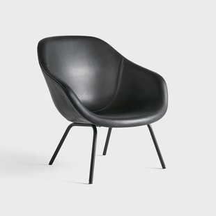HAY About a Lounge 87 fauteuil Sense black–zwart stalen onderstel