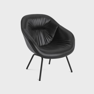 HAY About a Lounge 87 Soft fauteuil Sense black–zwart stalen onderstel