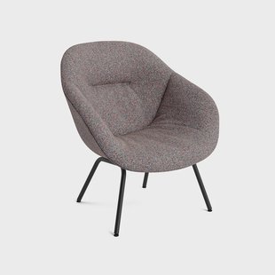 HAY About a Lounge 87 Soft fauteuil Stof Swarm multicolor–zwart stalen onderstel