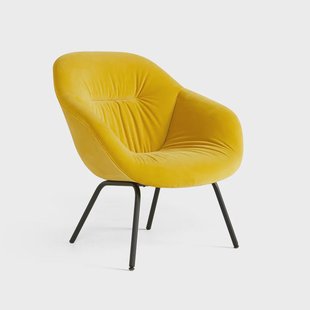 HAY About a Lounge 87 Soft fauteuil Lola yellow–zwart stalen onderstel